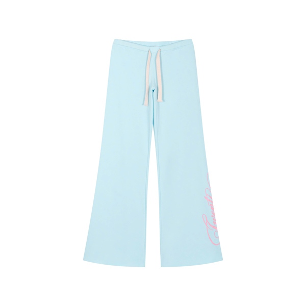 Quần Nỉ Ống Suông TWENTI Da Cá Cạp Siêu Trễ In Chữ - Baby Blue - 0