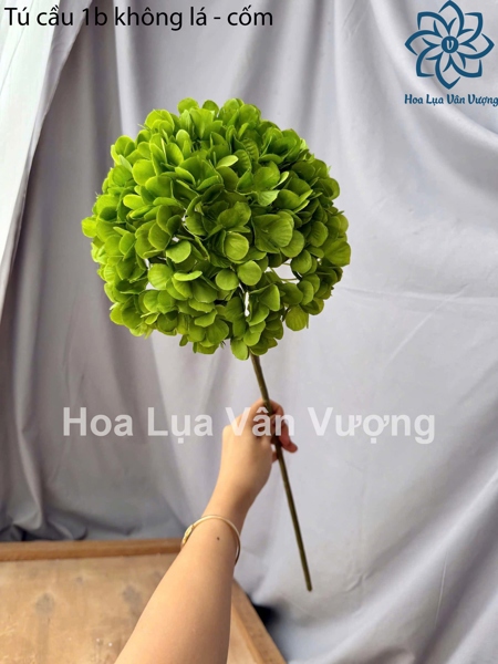 Tú cầu 1b không lá - cốm - Hoa cành dài - Hoa Lụa Vân Vượng