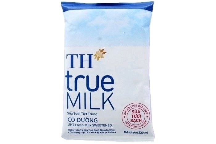 Sữa tươi uht TH True Milk ít đường 220ml