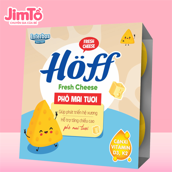 Lốc 4 hộp phô mai tươi Hoff 55g 1Y+