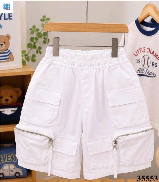 35553-Quần short TH kaki Trắng