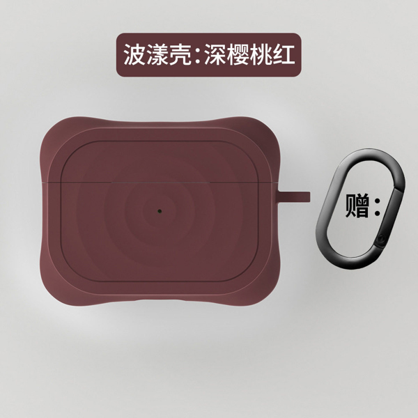 Case Airpod Trơn Đỏ Đô Vòng TRòn (Ko Kèm Móc) - PRO 2