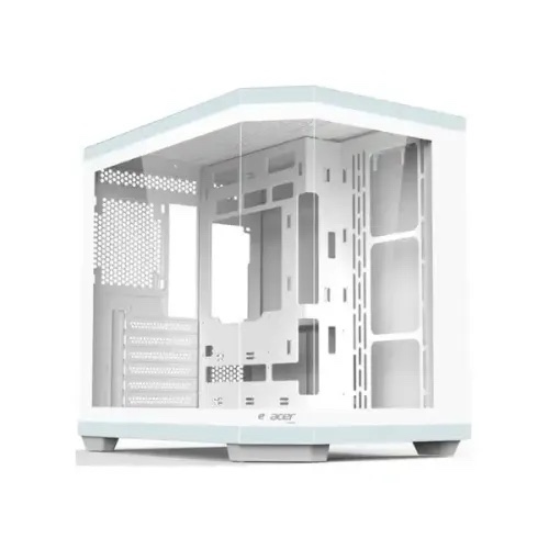Thùng máy Hồ Cá - White | Size 426x285x398mm | Kèm sẵn 4 fan ARGB - Chưa bao gồm tản nhiệt nước