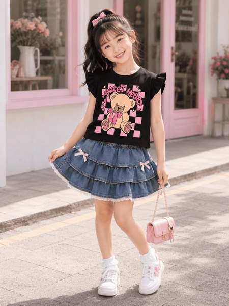 Áo Thun Bé Gái Kata Sweet Heart Hình Gấu Teddy
