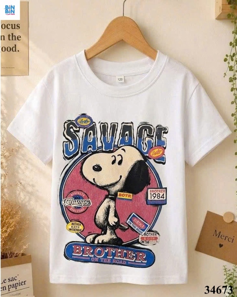 34673- Áo thun Snoppy trắng