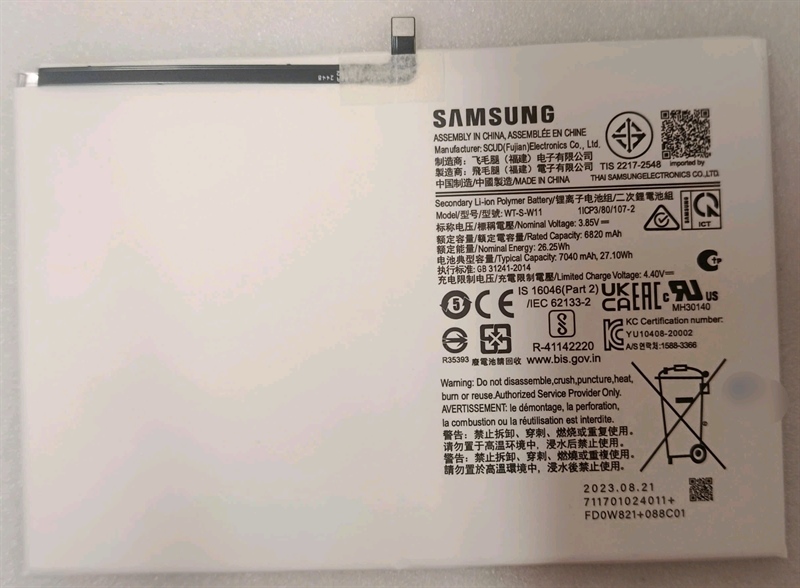 Pin Samsung Tab A9 Plus / WT-S-W11 / X210/ X215/ X216/ TAB A9+/ 7040mAh