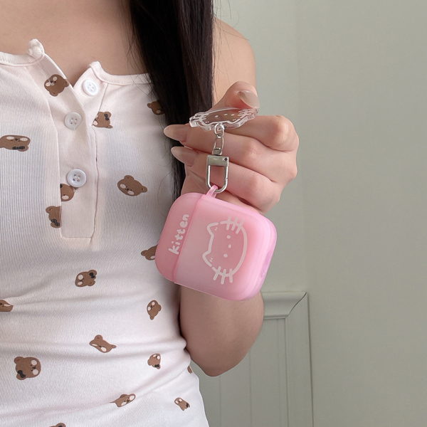 Case Airpod Hồng Mèo Trắng + Móc - 4