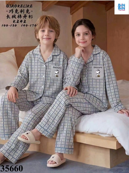 35660-Bộ Pyjama Snoopy Xanh Caro