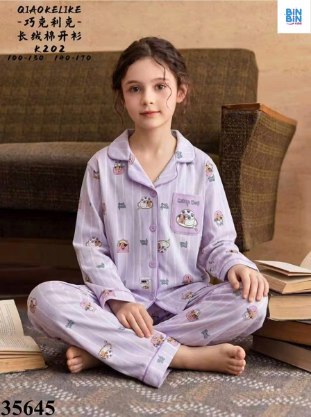 35645-Bộ Pyjama Puppy Viền Tím