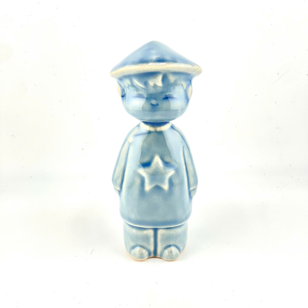 Ceramic statue: Vietnamese Boy - Blue
