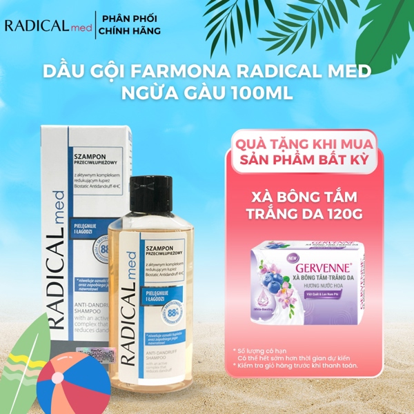 Dầu Gội Đầu Farmona Radical Med Anti Dandruff Shampoo Làm Sạch và Giúp Ngăn Ngừa Gàu