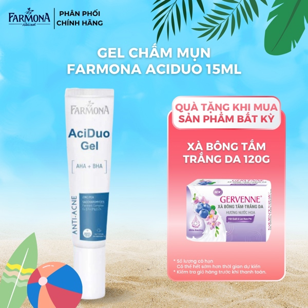 Gel Ngừa Mụn Farmona AciDuo AHA + BHA Anti - Acne Điều Tiết Bã Nhờn, Giảm Mụn 15ml