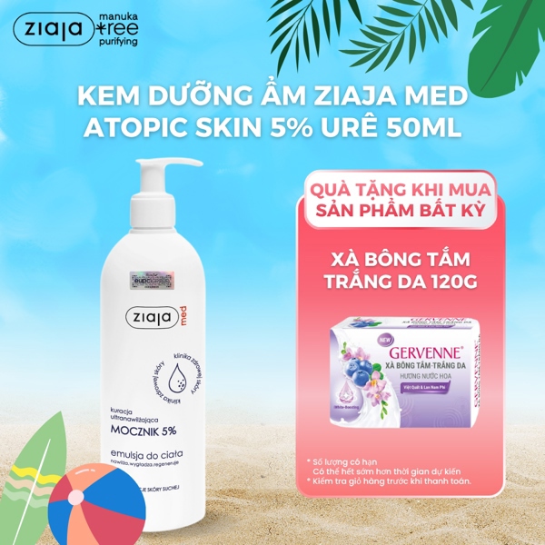 Nhũ Tương Dưỡng Ẩm Toàn Thân Mềm Mượt Ziaja Med Mocznik 5% Urê Làm Mềm Và Tái Tạo Da 400ml