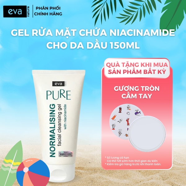 Sữa Rửa Mặt Chứa Niacinamide Dành Cho Da Dầu Eva Natura Pure Normalising Facial Cleansing Gel 150ml