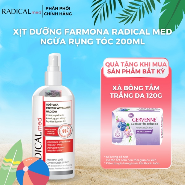 Xịt Dưỡng Giúp Ngừa Rụng Tóc Farmona Radical Med Anti Hair loss Conditioner Spray 200ml