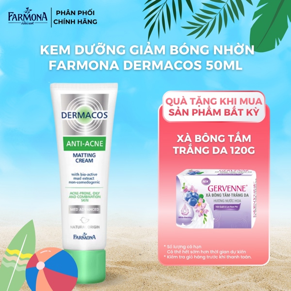 Kem Dưỡng Farmona Dermacos Anti Acne Matting Cream Giảm Bóng Nhờn, Ngừa Mụn 50ml