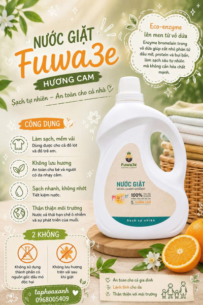 Fuwa3e Nước giặt 3.5L - Hương cam
