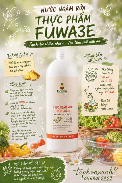 Fuwa3e Nước ngâm rửa thực phẩm 1L