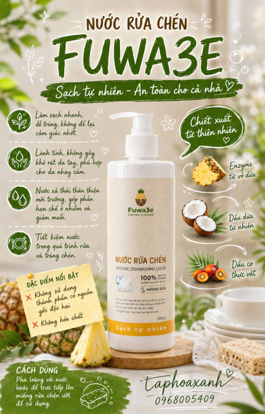 Fuwa3e Nước rửa bát 500ml
