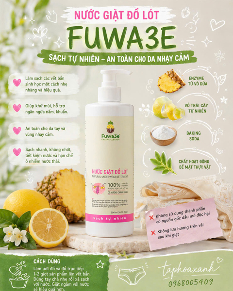Nước giặt đồ lót Fuwa3e (500ml)