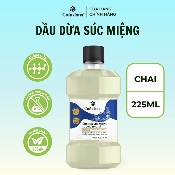 Dầu dừa súc miệng cofusions 225ml hương bạc hà