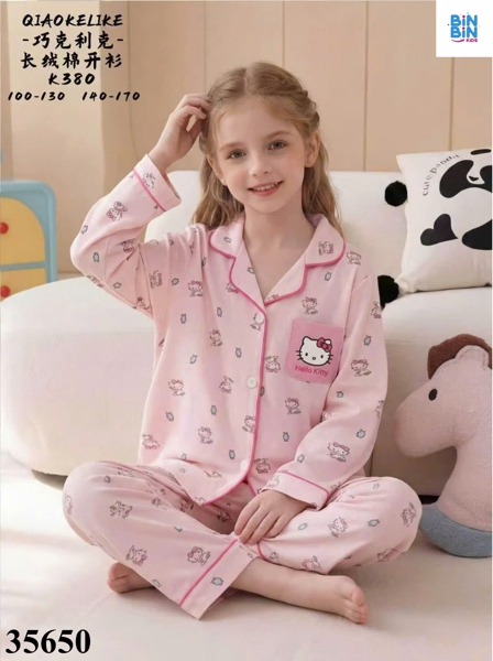 35650-Bộ Pyjama Kitty Hồng Soi Gương