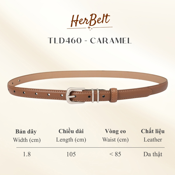 Thắt lưng nữ da thật 1.8cm