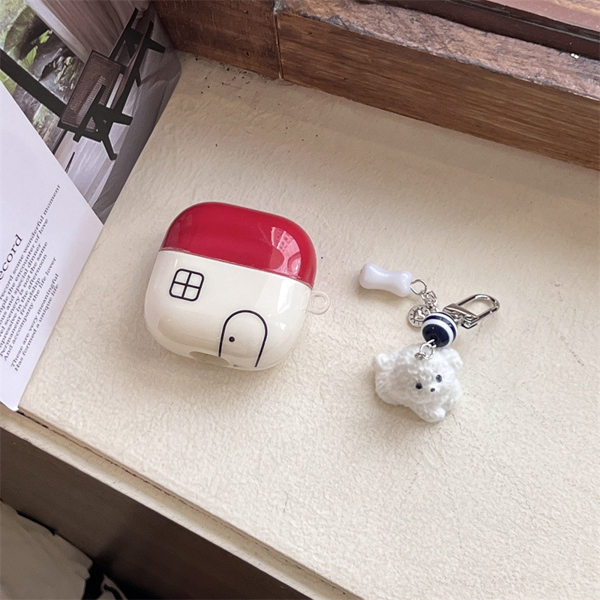 Case Airpod Trắng + Móc Cún - PRO/PRO2