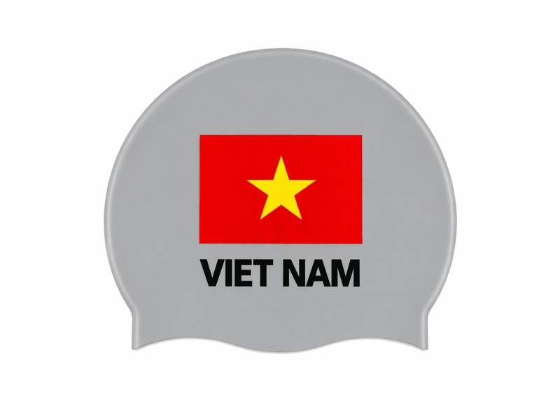 Mũ bơi in lá cờ [màu xám]
