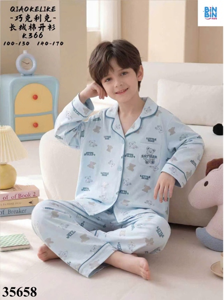 35658-Bộ Pyjama Gấu Little Xanh
