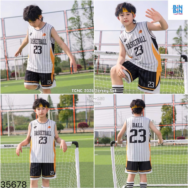 35678-Set Bộ THSN Trắng Sọc Vàng Số 23