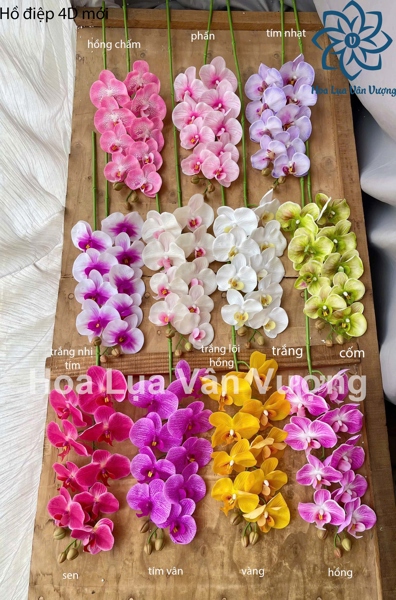Hồ điệp 4D mới - tím nhạt - Hồ điệp, lan - Hoa Lụa Vân Vượng