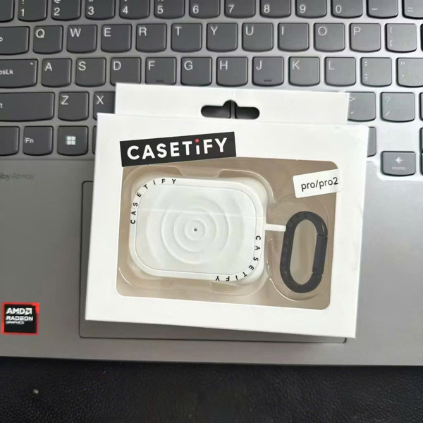 Case Airpod Su Trơn Trắng + Móc - 4