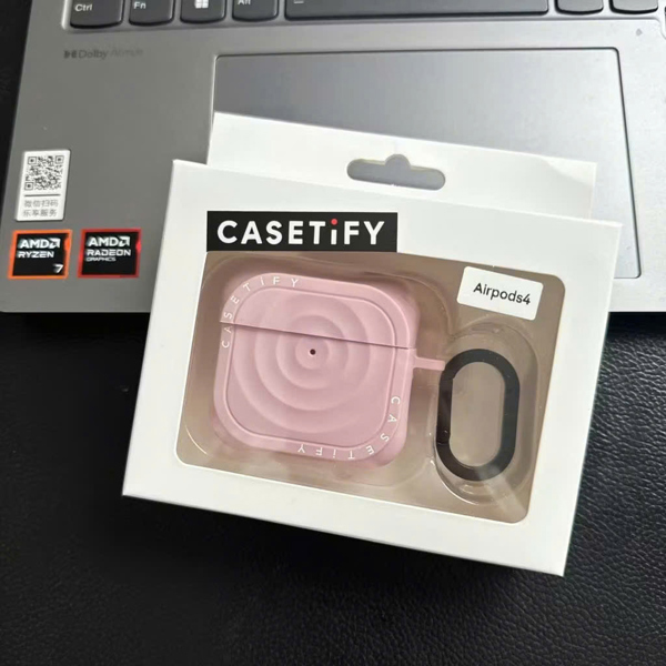 Case Airpod Su Trơn Hồng + Móc - 4
