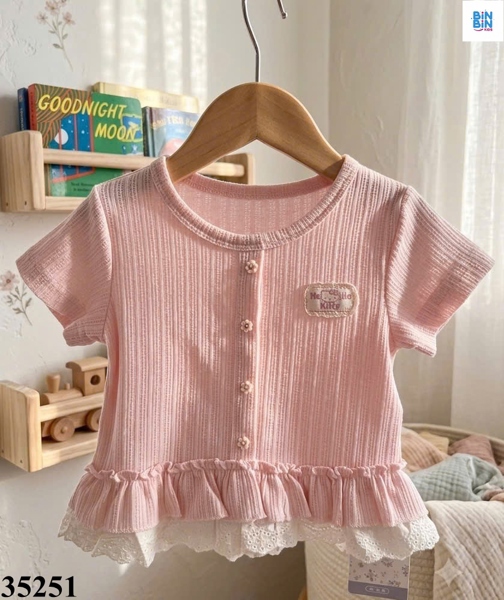 35251-Áo Kitty bèo ren Hồng