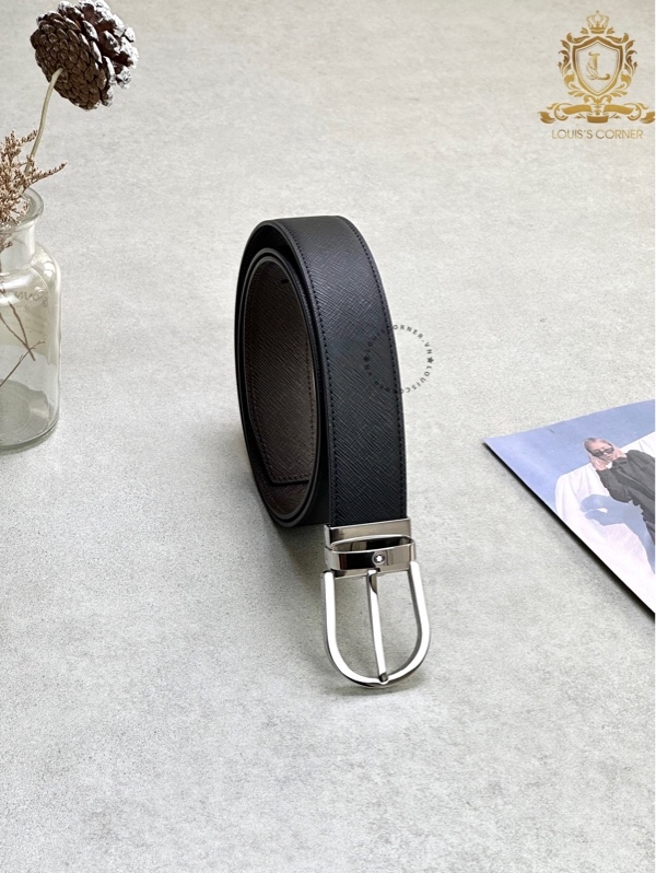 Belt Montblanc horseshoe shiny sartorial black/brown 3.5