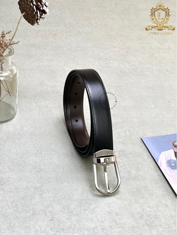 Belt Montblanc horseshoe shiny MST black/brown 3.0
