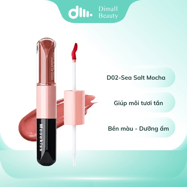 Son Mooekiss 2 Đầu Dual Effect Essence Lip Gloss
