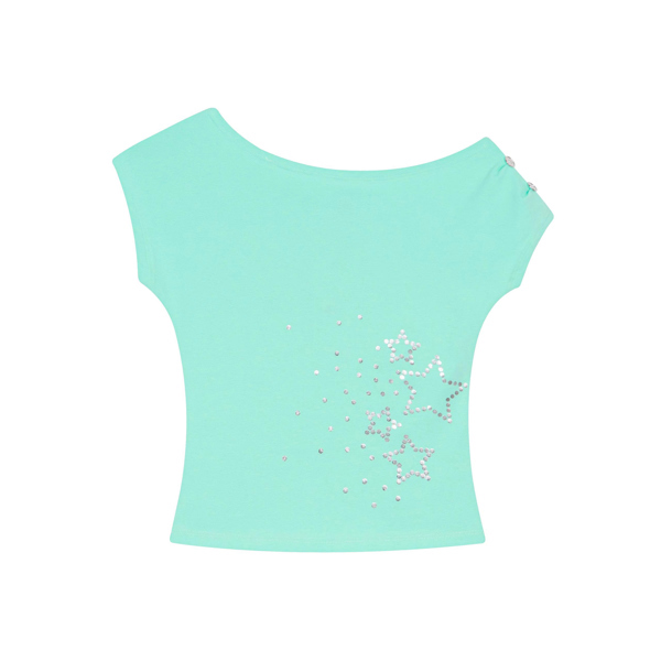 Áo Lệch Vai TWENTI Cotton Phối Nút Starfield - STARFIELD Xanh - 1