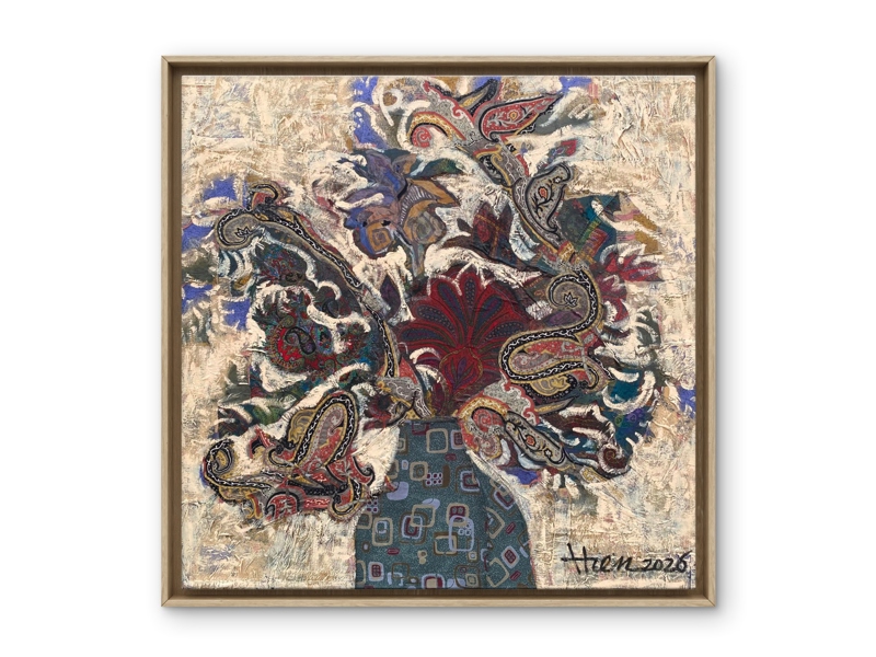 Bình hoa dại - Nguyễn Hiền - 100x100 cm