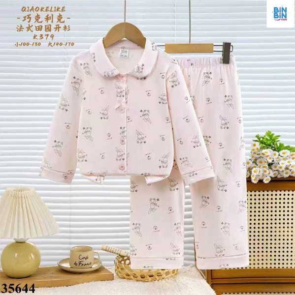35644-Bộ Pyjama Thỏ Nơ Hồng