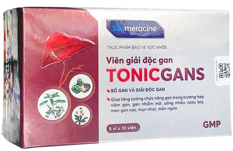Viên Uống Giải Độc Gan Tonicgans Hỗ Trợ Thanh Nhiệt, Tăng Cường Chức Năng Gan 50 Viên/Hộp