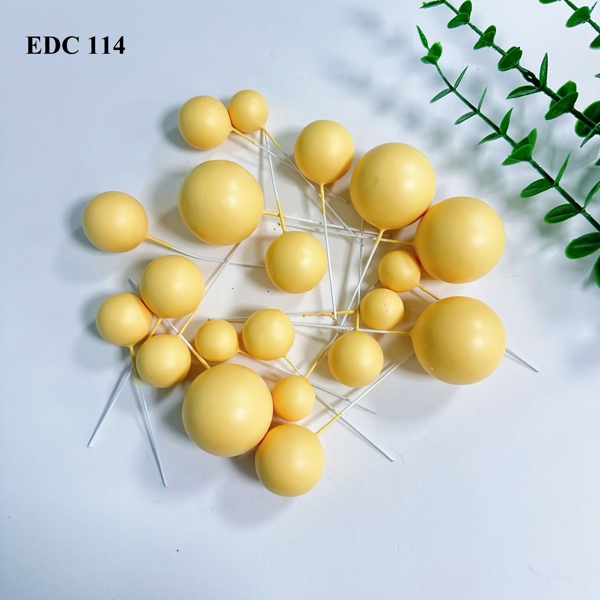 Bi 40 viên (bóng 4 size) (11 màu sắc) (bi xốp) - VÀNG CHANH