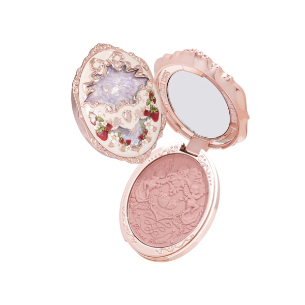 FLOWER KNOWS Má Hồng Strawberry Rococo Series Embossed Blush - 01 Angel Chanson