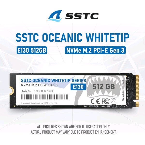 Ổ CỨNG SSD SSTC E130 512GB M2 NVME GEN 3 ( ĐỌC: 3200MB/S - GHI: 1400MB/S)