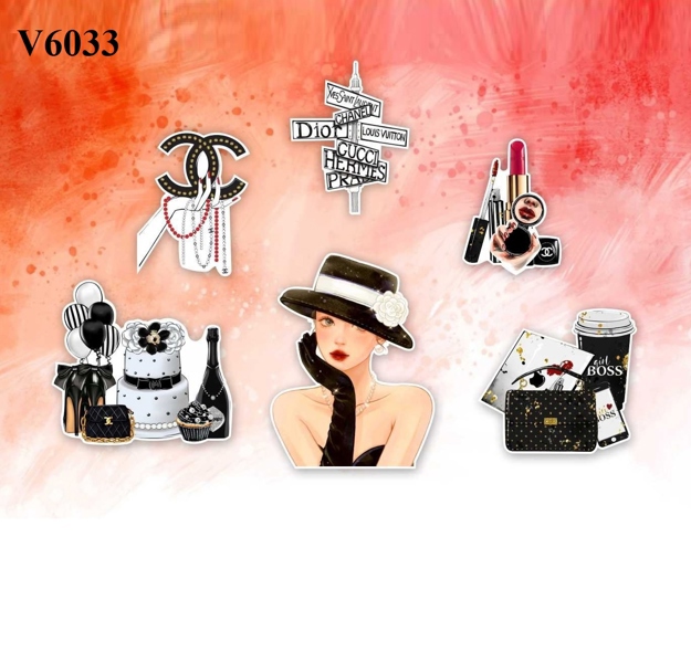 Set cắm quý cô, cô gái sành điệu tông màu Đen & Trắng - V6033