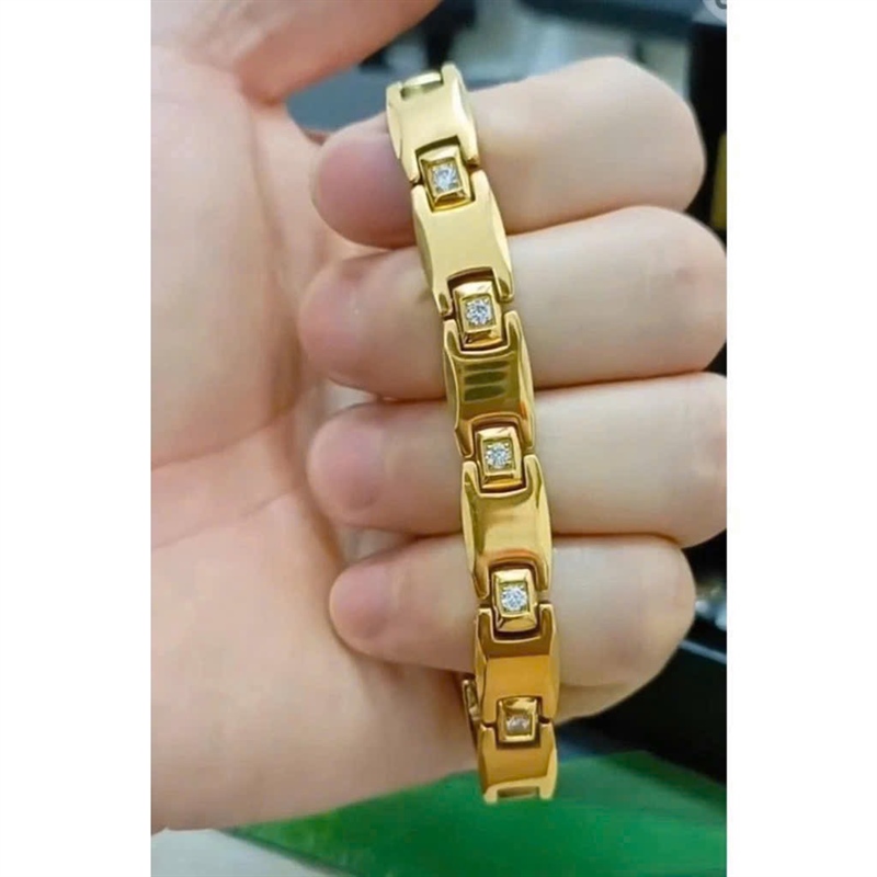 Vòng tay huyết áp Toma nữ Toma 3F nàu vàng đính đá
