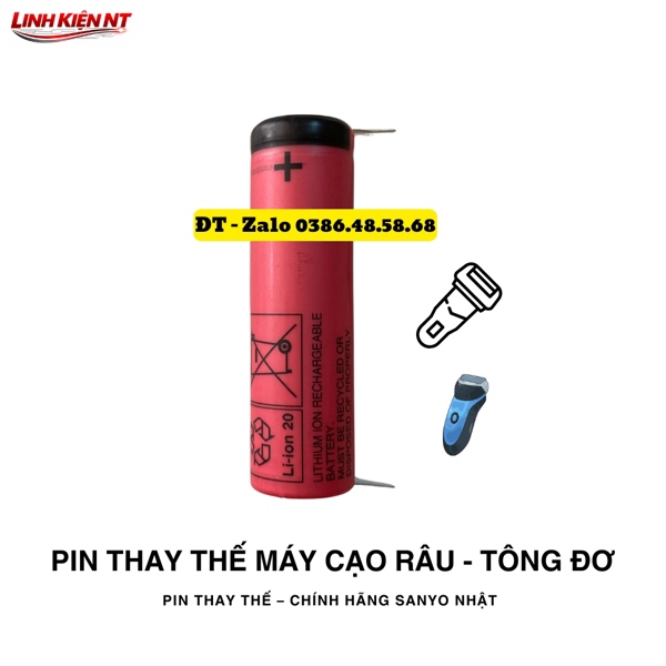 Pin Sanyo Dùng Cho Máy Cạo Râu 3.7V 740mAh Hàn Sẵn 2 Đầu