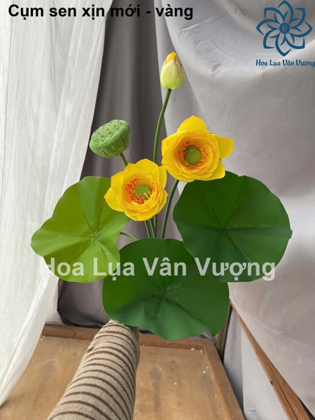 Cụm sen xịn - Sen - Hoa Lụa Vân Vượng