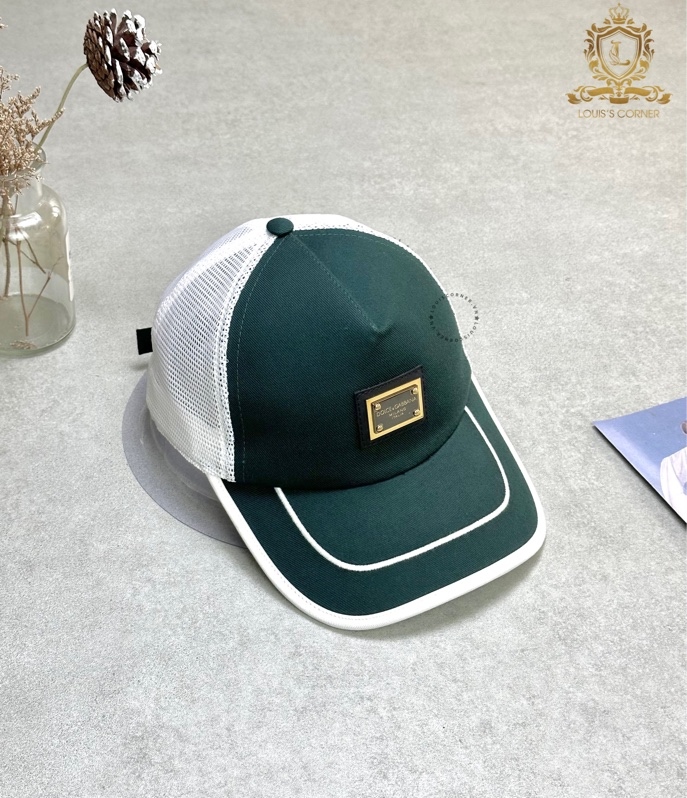 Mũ Dolce trucker xanh trắng tag gương